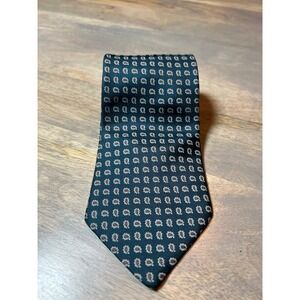 Kelly Silk Tie Men's Dark Blue Micro Geometric Pattern‎ Formal Necktie